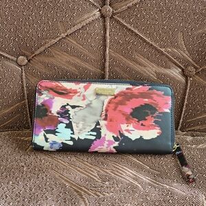 Kate Spade Floral Print Zip-Around Wallet - Multicolor